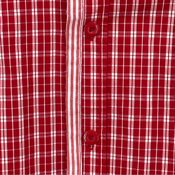 Vintage Y2K Parish Nation Red White Gingham Design XXXXL Long Sleeve - Picture 5 of 12